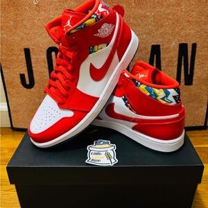 Nike Air Jordan Red and White Sneakers